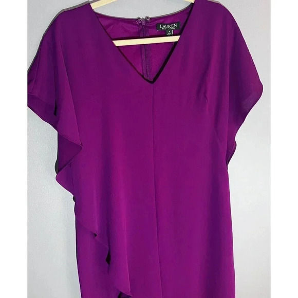 Lauren Ralph Lauren VIVID VIOLET Cocktail Party Dress Size 2 NEW - Picture 2 of 10